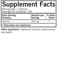 L-Taurine 325 mg Capsules - Hypo 250 ct - Image 3