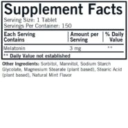 Alternative view of Melatonin 3 mg Chewable Tablets 150 ct