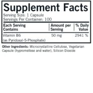 Alternative view of P-5-P (Pyridoxal 5-Phosphate) 50 mg Capsules - Hypo 100 ct