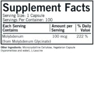 Alternative view of Molybdenum 100 mcg Capsules - Hypo 100 ct