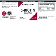 Alternative view of d-Biotin 1000 mcg - Hypoallergenic - 120 capsules