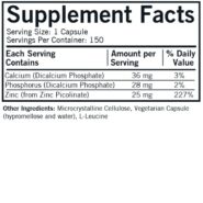 Alternative view of Zinc Picolinate 25 mg Capsules - Hypo 150 ct