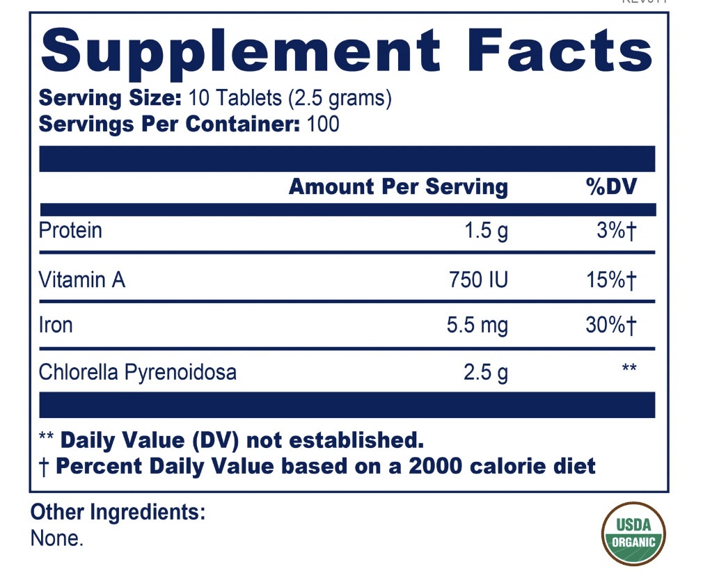 Chlorella Pyrenoidosa 1000 tablets