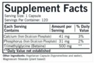 Alternative view of TMG (Trimethylglycine) 500 mg Capsules - Hypo 120 ct