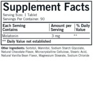 Children's Chewable Melatonin 3mg Chocolate Wafers - 90 wafers - Image 3
