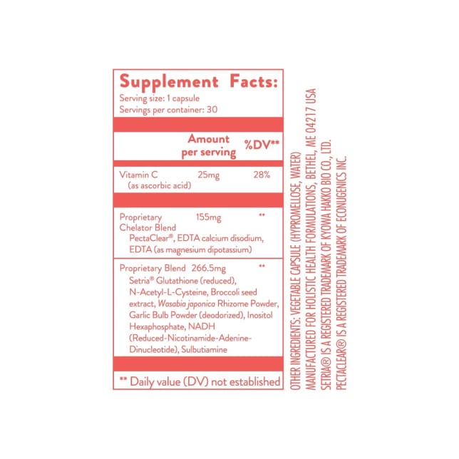 Clean Slate Metal Excretion Support - 30 capsules (formerly DETOXAWAY METAL EXCRETION SUPPORT) - Image 3
