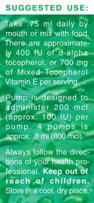 UNIQUE E® Mixed Tocopherols Concentrate Oil – 1 Ounce Pump Bottle - Image 3