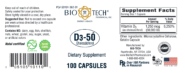 D3-50 50,000IU Gel-Caps - 100 capsules - Image 3