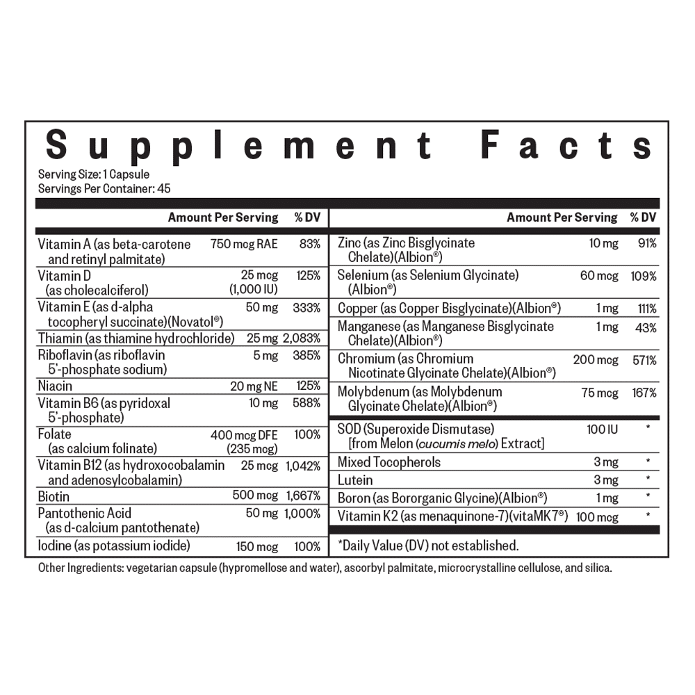 Multivitamin One MF Facts