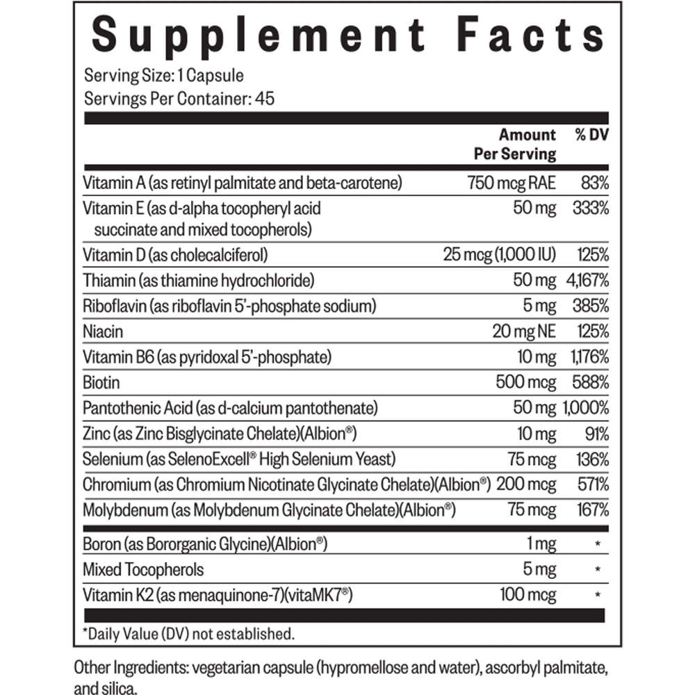 Multivitamin Sensitive facts