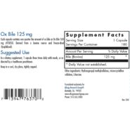 Alternative view of Ox Bile 125mg - 180 vegicaps