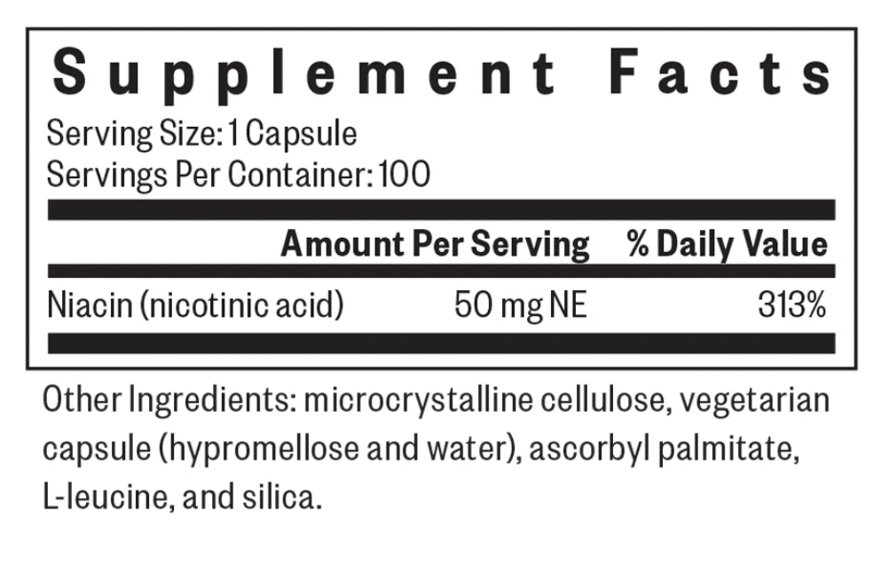 Niacin 50mg facts