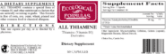 All Thiamine (fat soluble B1 - TTFD, 50mg capsule)