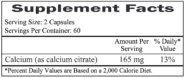 Calcium Citrate 165 mg 120 caps facts
