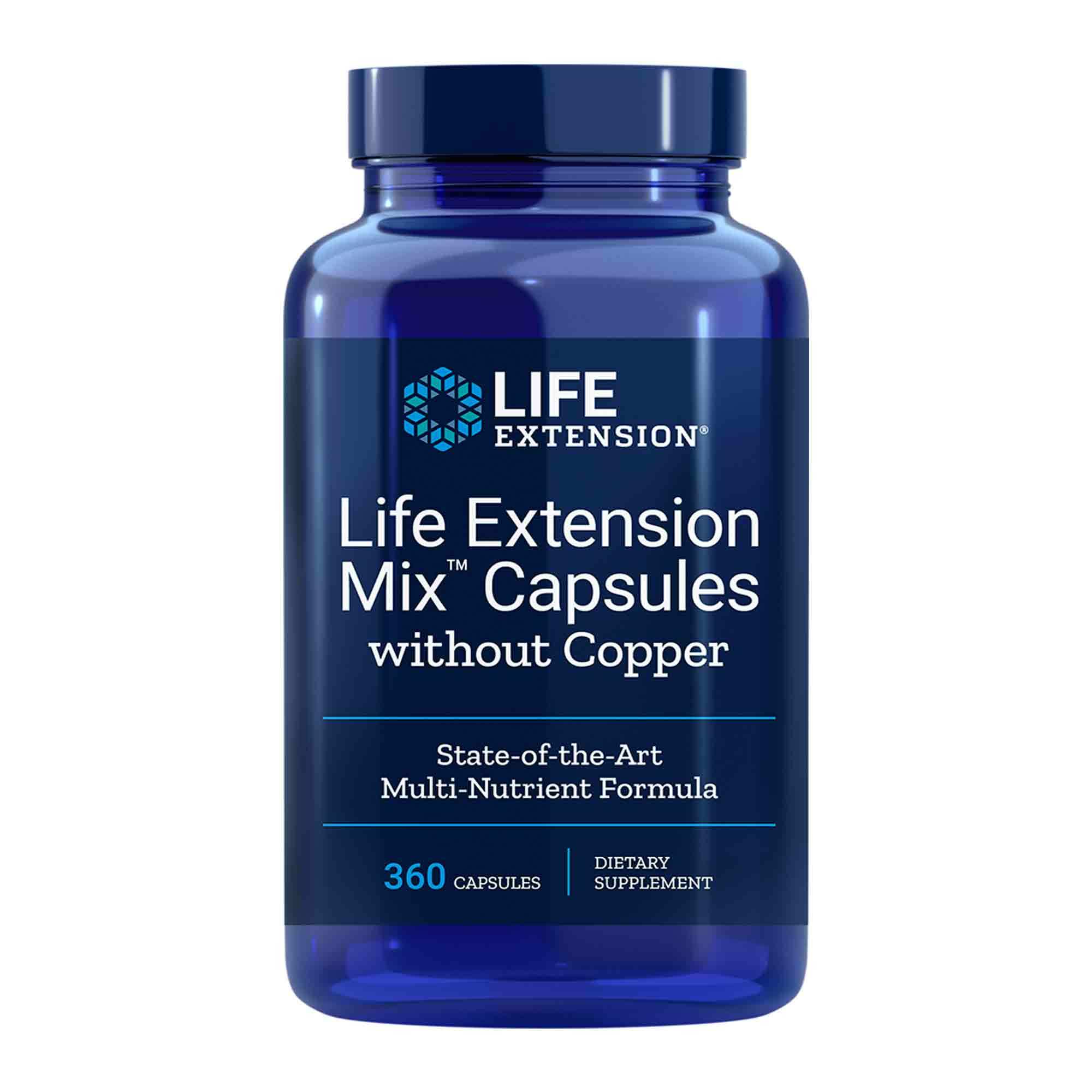 Buy Life Extension Mix Capsules without Copper - 360 tablets Supplement ...