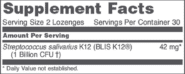 E.N.T. Biotic BLIS K12 probiotic facts