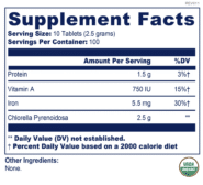 Alternative view of Chlorella Pyrenoidosa - 400 tablets (250mg)
