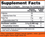Alternative view of Sunflower Lecithin 1200 mg 200 softgels