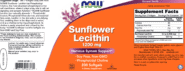 Sunflower Lecithin 1200 mg 200 softgels