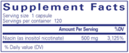Alternative view of Niacitol 500 mg 120 vcaps