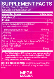 MegaMucosa Capsules - 180 capsules INGREDIENTS