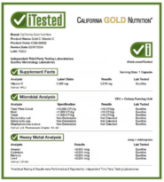 California Gold Nutrition, Gold C, USP Grade Vitamin C, 1,000 mg, 240 Veggie Capsules