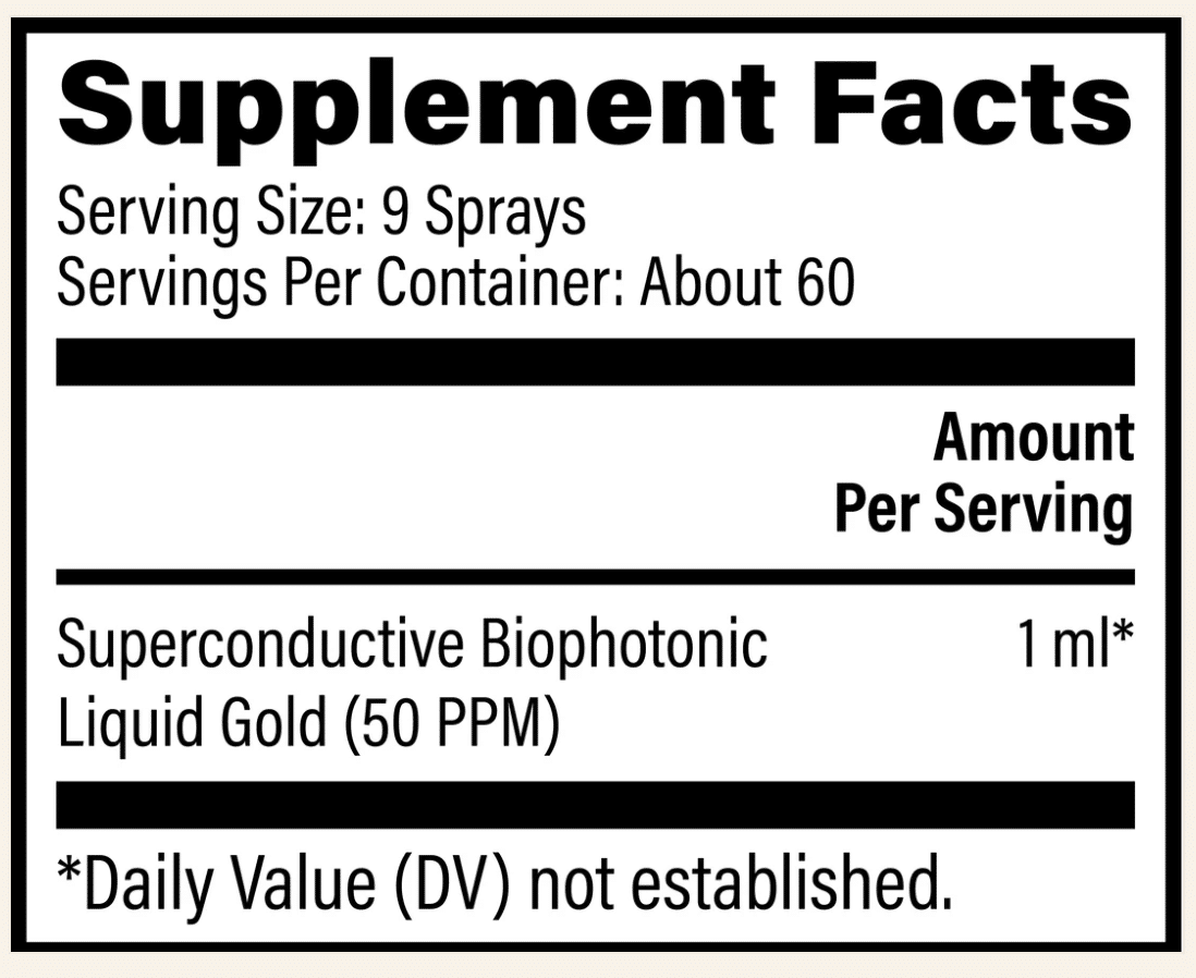 Biophotonic Liquid Gold facts