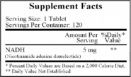 Alternative view of NADH 5 mg 120 tablets