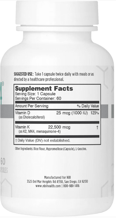 Osteo-MK4 (MK4 + D3) - 60 capsules - Image 2