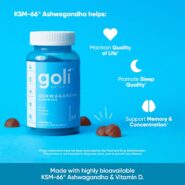 Goli Ashwagandha & Vitamin D Gummy - 60 Count - Mixed Berry, KSM-66, Vegan, Plant Based, Non-GMO, Gluten-Free & Gelatin Free Relax. Restore. Unwind, Pack of 1 - Image 5