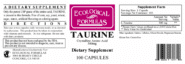 Alternative view of Taurine (500mg) - 100 capsules