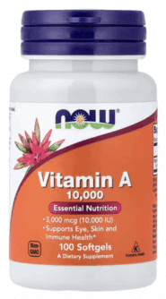Vitamin A, 3,000 mcg (10,000 IU), 100 Softgels