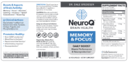 NeuroQ Memory and Focus - 60 capsules label