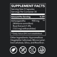 Alternative view of Ashwagandha (900mg) - 60 capsules