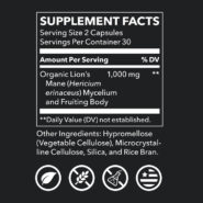 Alternative view of Lion’s Mane Mushroom (1000mg) - 60 capsules